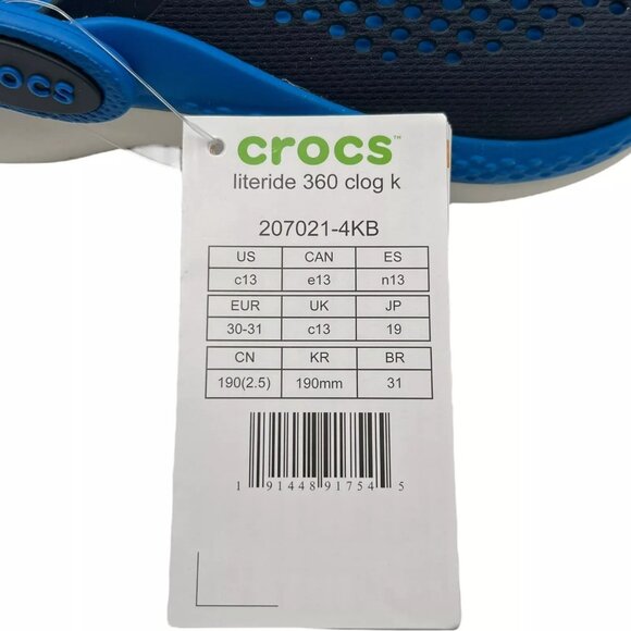 Crocs LiteRide Little Girls Slip-on Clogs Size 12-13 Navy Water Friendly & Comfy - Picture 12 of 16